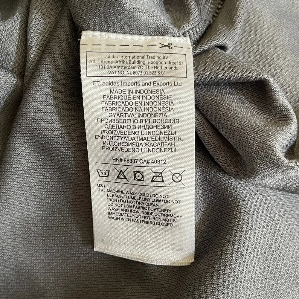 Adidas Climalite Dark Gray Striped Hoodie Long Sleeves Size Large
